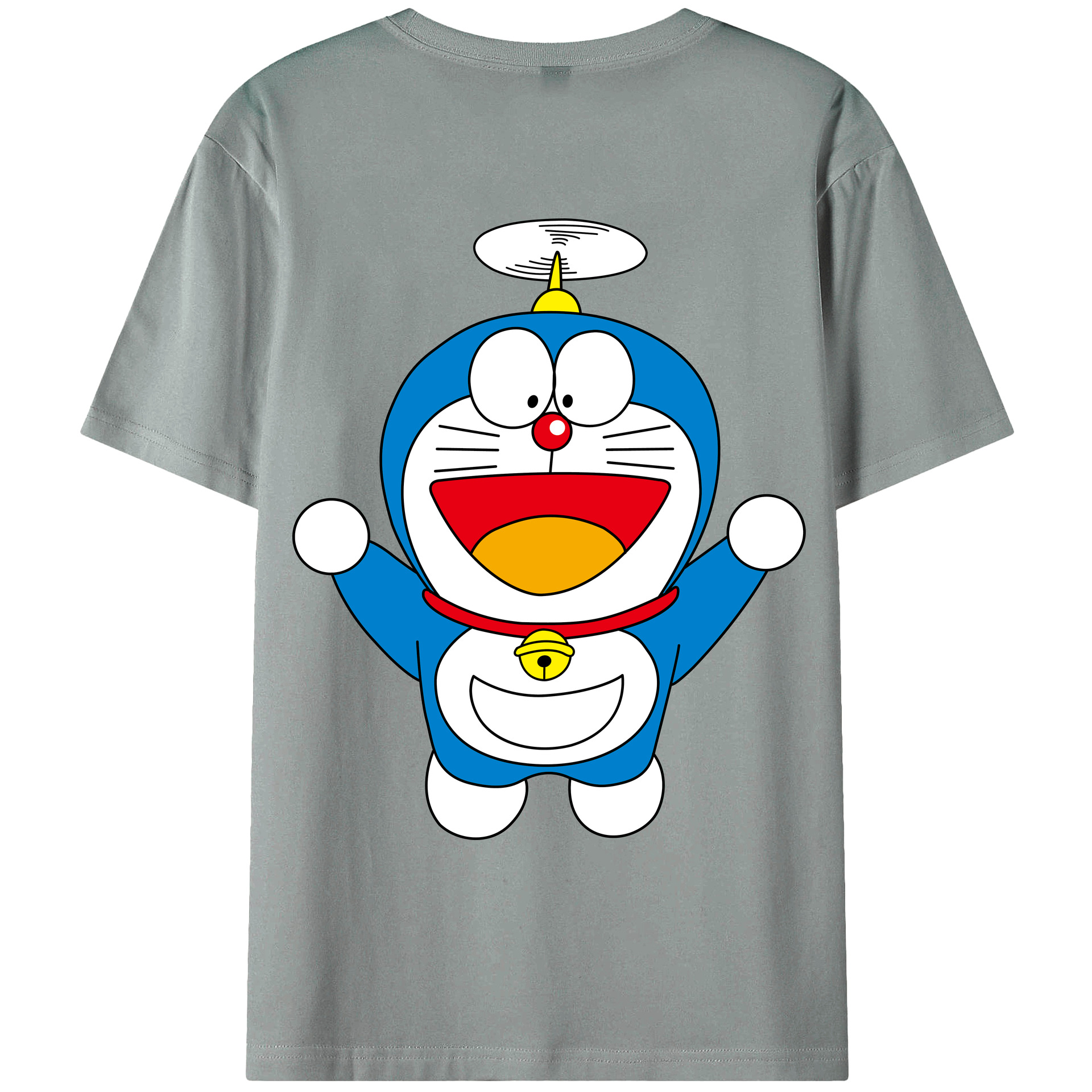 （画像用） ドラえもん Doraemon 綿100％ メンズ半袖Tシャツ（バックプリント） 通気性